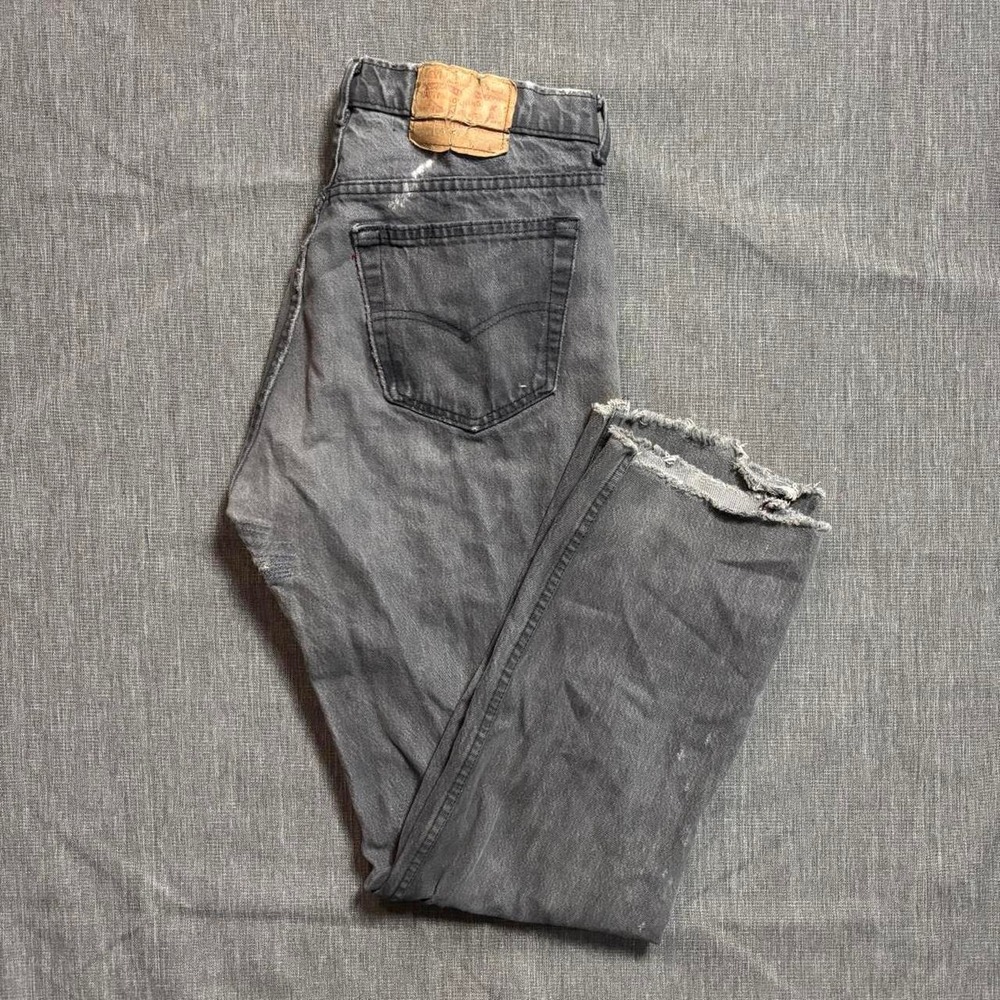 Vintage Grey Distressed Levi's 501 Jeans